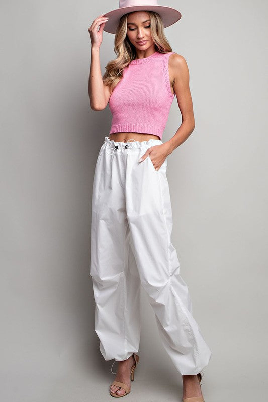 The Hi Barbie Pink Cropped Sweater Tank Top