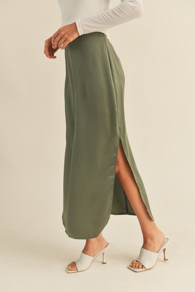 The Skyfall Satin Midi Skirt