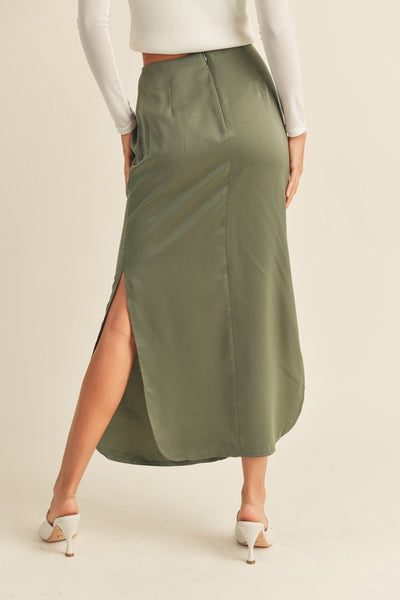 The Skyfall Satin Midi Skirt