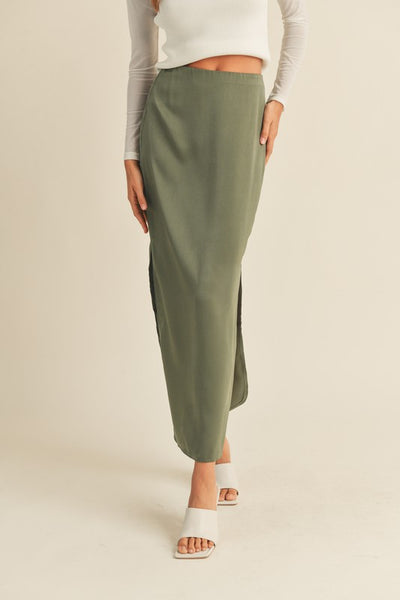 The Skyfall Satin Midi Skirt