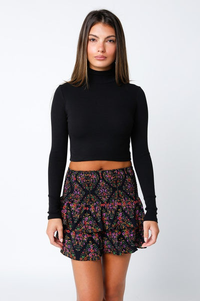 The Demi Longleeve Mock Crop Top