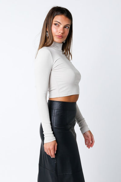 The Demi Longleeve Mock Crop Top