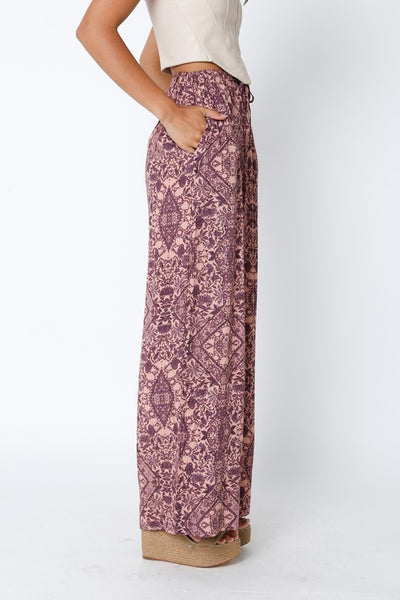 The Connie Mauve Purple Boho Patterned Pants