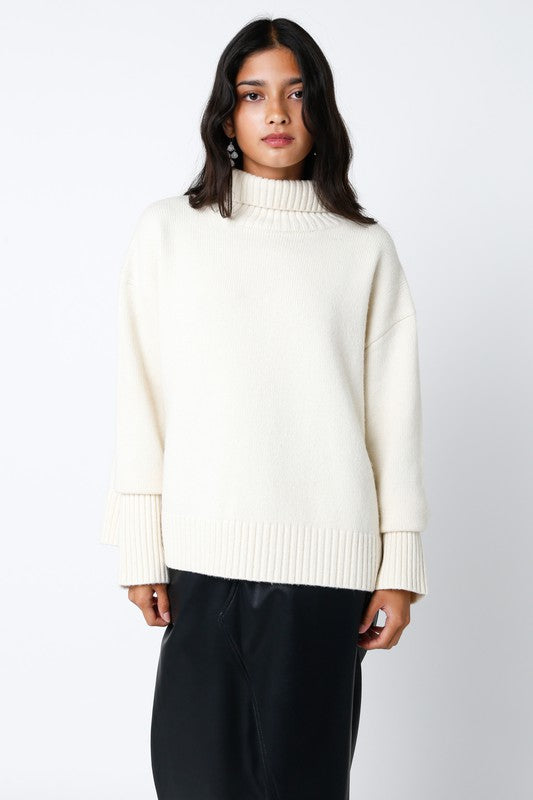 The Mckenna Split Back Turtleneck Sweater