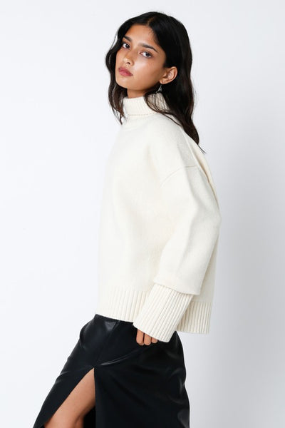The Mckenna Split Back Turtleneck Sweater