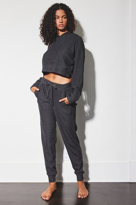 The Day After Ribbed Hoodie and Pants Set