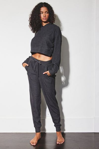 The Day After Ribbed Hoodie and Pants Set