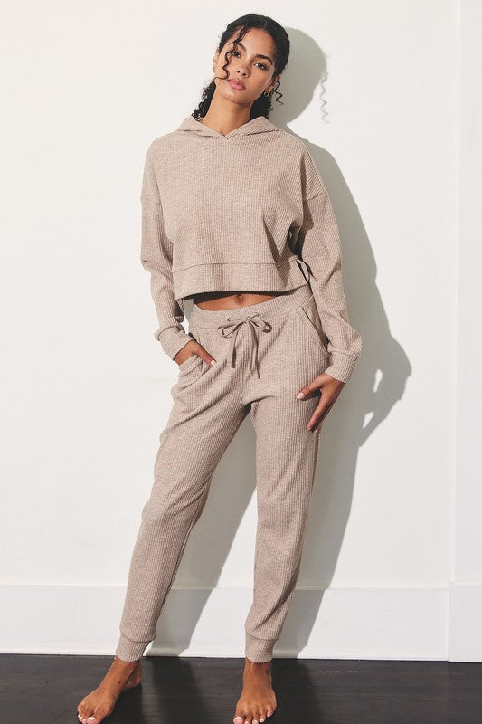 The Day After Ribbed Hoodie and Pants Set