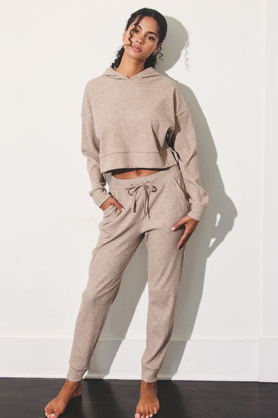 The Day After Ribbed Hoodie and Pants Set