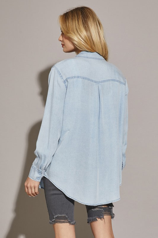 The Keep It Chill Denim Button Front Shirt