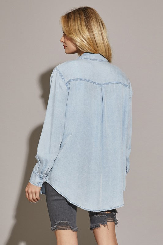 The Keep It Chill Denim Button Front Shirt
