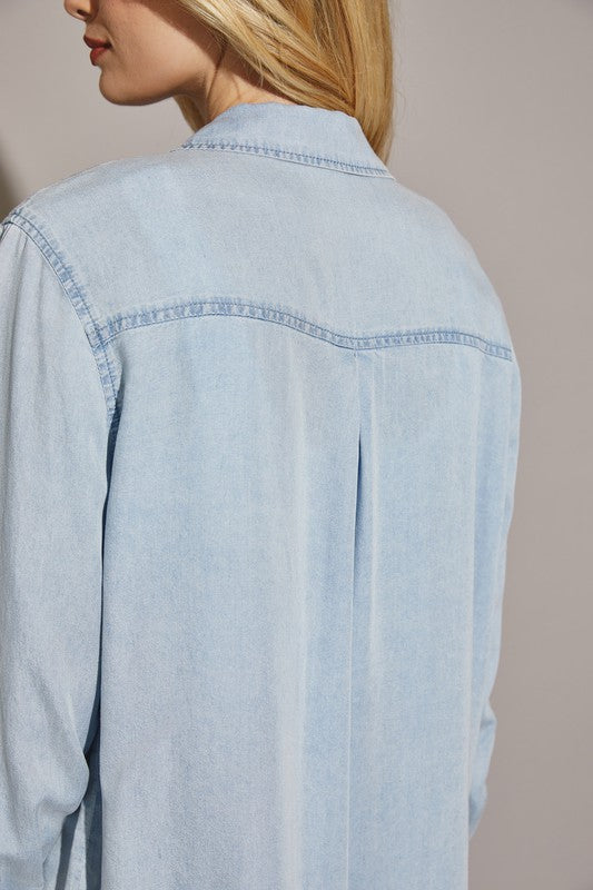 The Keep It Chill Denim Button Front Shirt