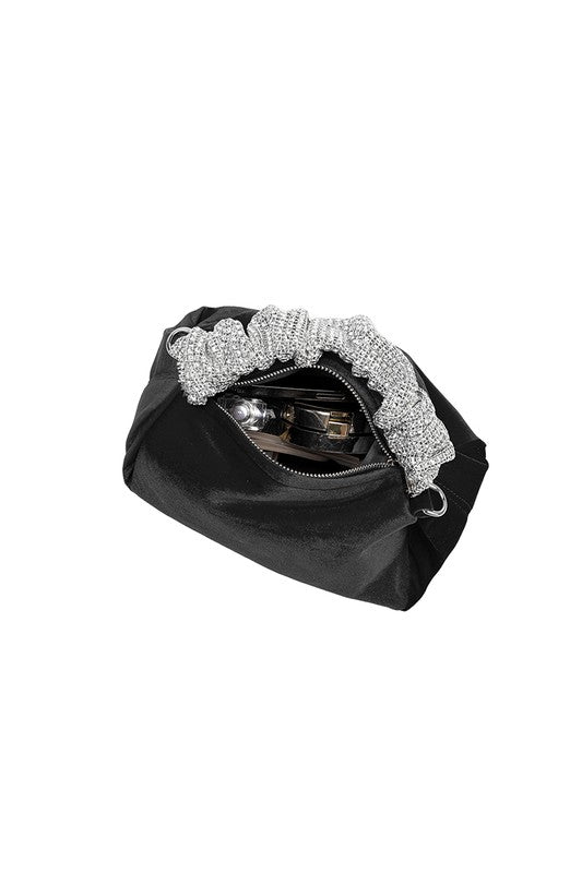 The Estela Black Velvet Bag