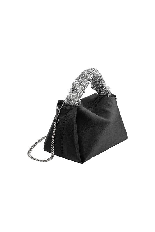 The Estela Black Velvet Bag