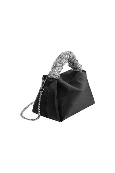 The Estela Black Velvet Bag