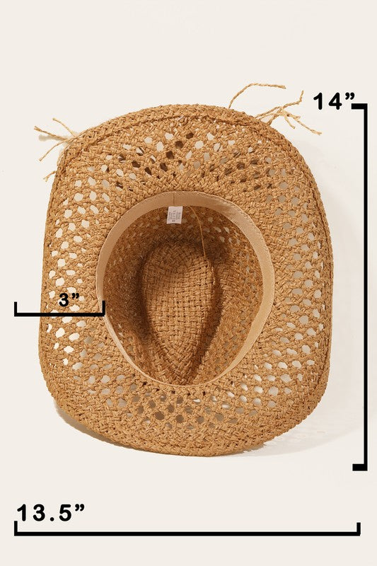 The Cowrie Shell Beaded String Straw Hat