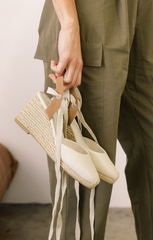 The Alondra Lace Up Espadrille Wedges