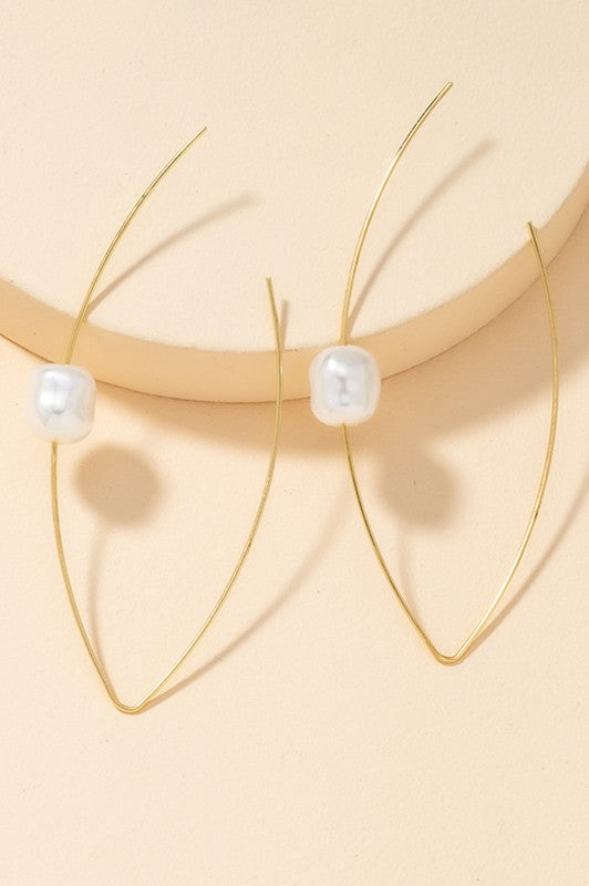 The Gold and Faux Pearl Threader Earrings