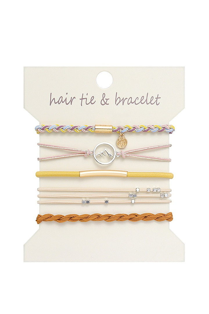 The Boho Metal Bracelet Hair Tie Sets
