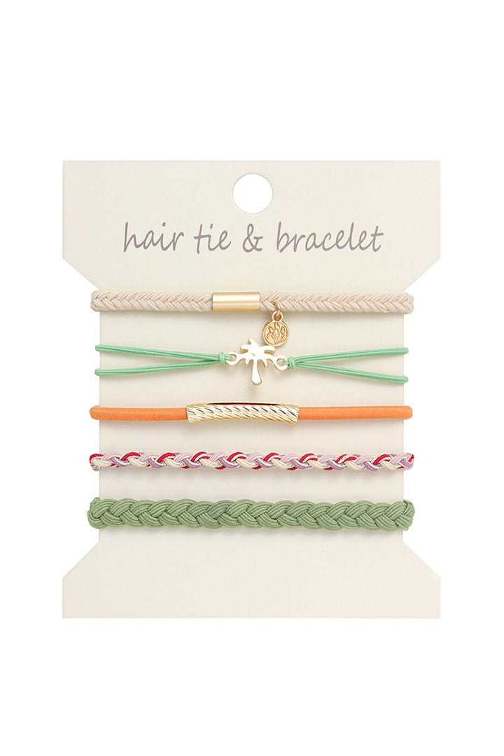 The Boho Metal Bracelet Hair Tie Sets