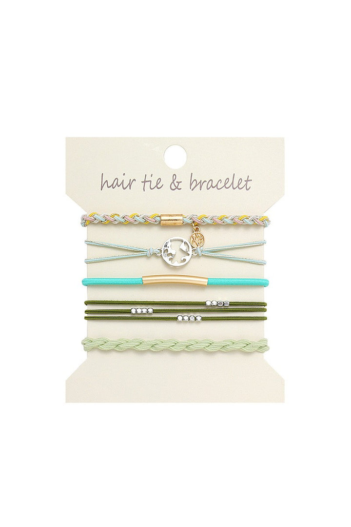 The Boho Metal Bracelet Hair Tie Sets