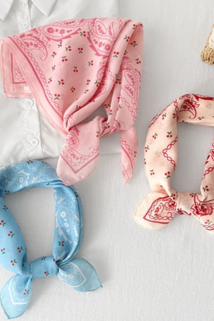 The Cherry Paisley Print Square Scarf