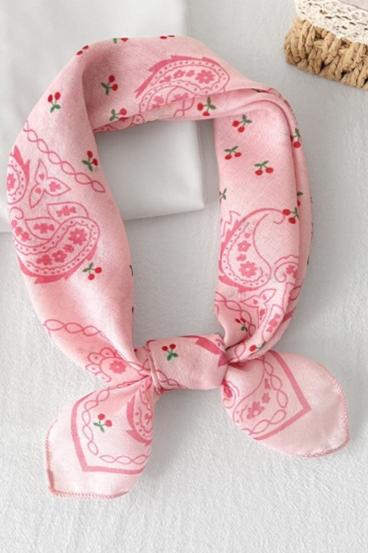 The Cherry Paisley Print Square Scarf