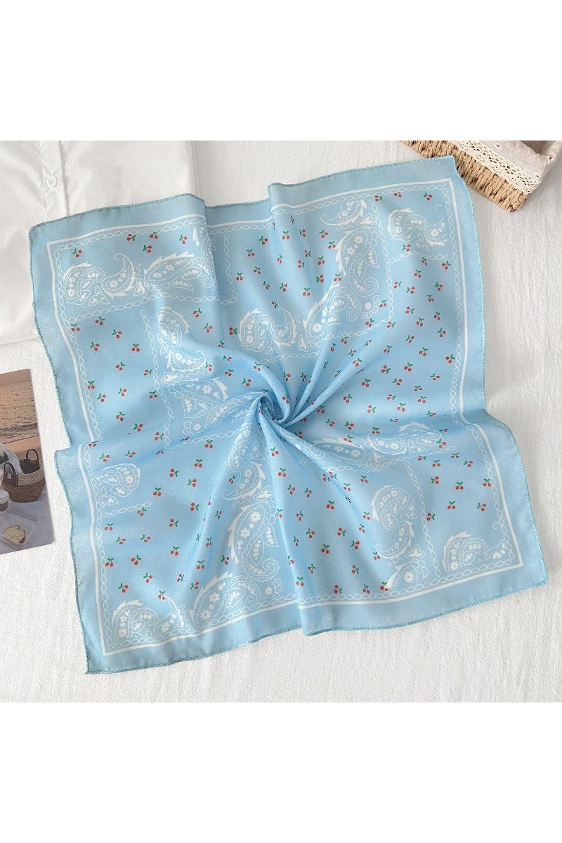 The Cherry Paisley Print Square Scarf