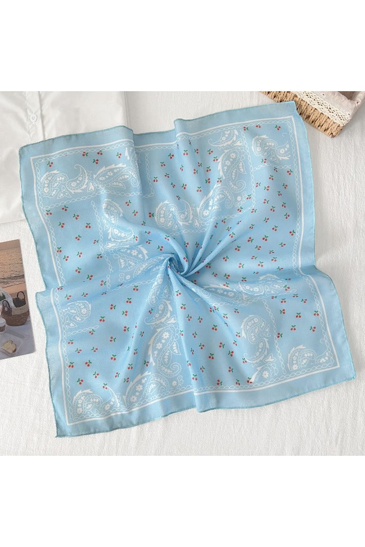 The Cherry Paisley Print Square Scarf