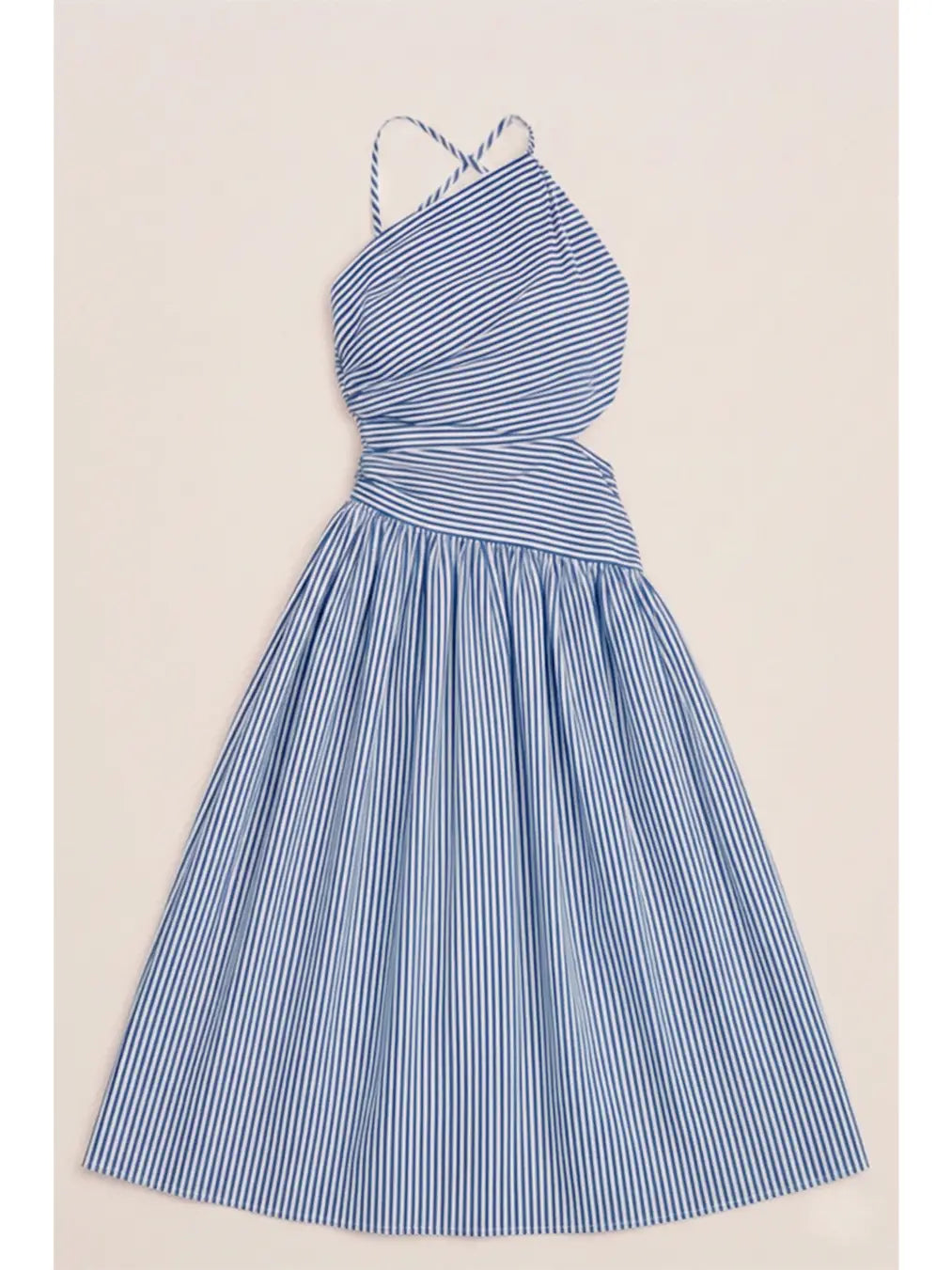 The City By The Sea Striped Asymmetrical Dress