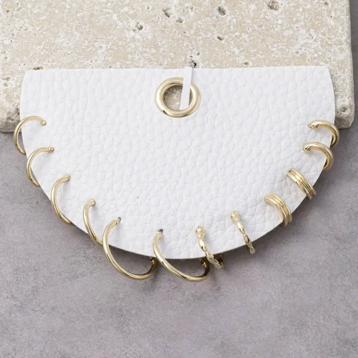 Textured Open Hoops Set - 6 Pairs