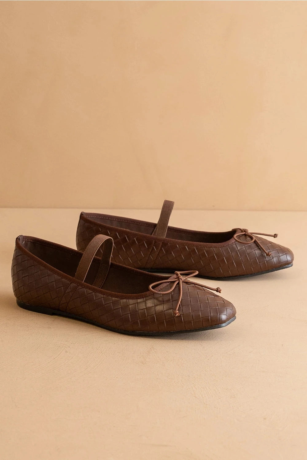 The Logan | Coffee Woven Ballet Fall Flat