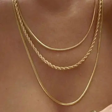 The Dainty Chains Triple Layer 18K Stainless Steel Tarnish Free Necklace