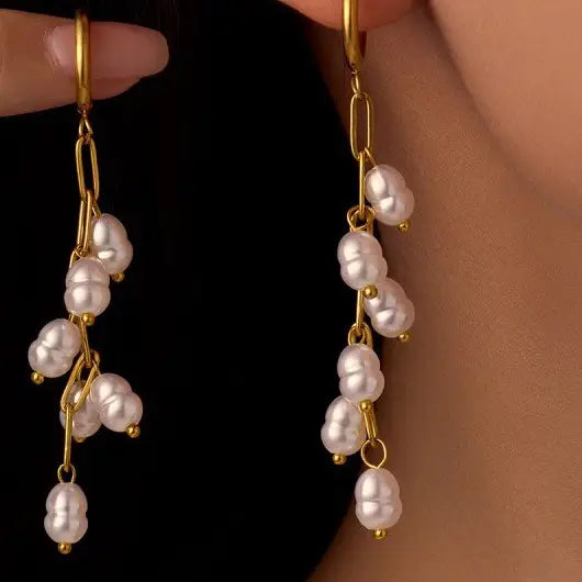 The Pearl Drop 18K Stainless Steel Tarnish Free Earrings