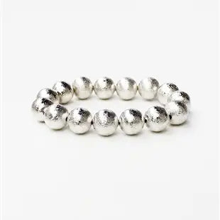 The Silver Textured Bead Bracelet