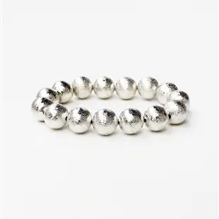 The Silver Textured Bead Bracelet