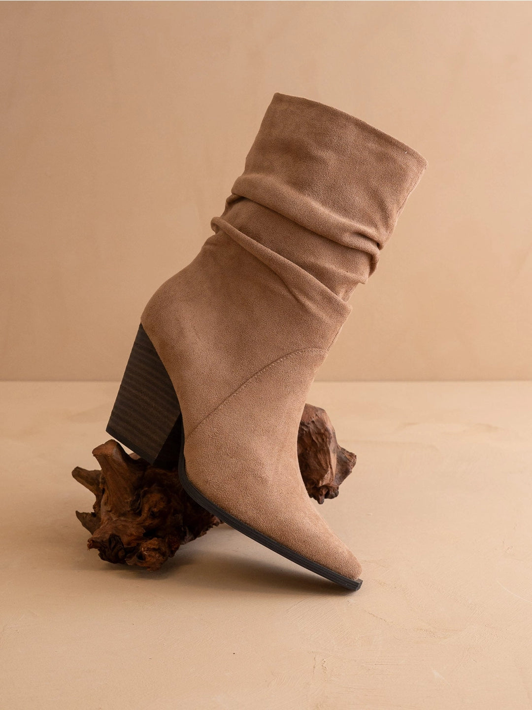 The Letty | Latte Tweed Slouch Fall Boot