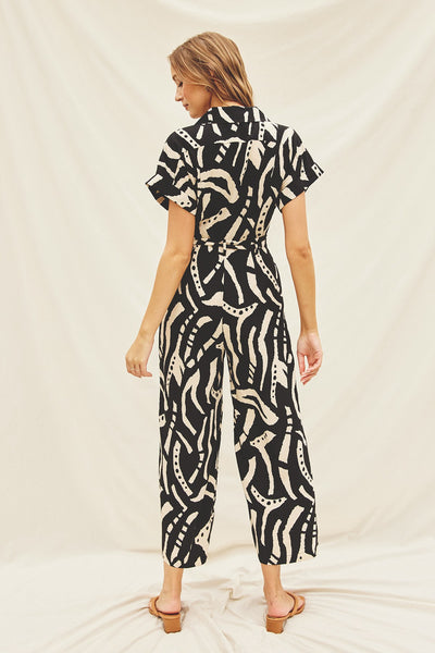 The Hide And Seek Collared Button Front Jumpsuit