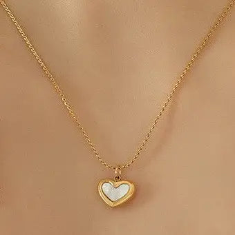 18K Stainless Steel Tarnish Free Heart Necklace