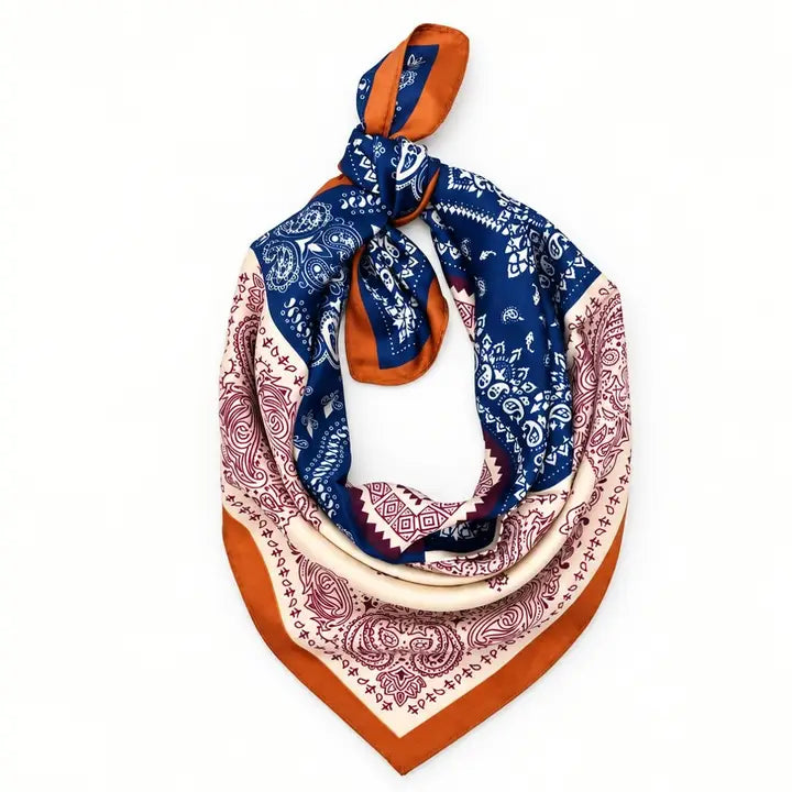 The Paisley Patchwork Bandana Silk Scarf