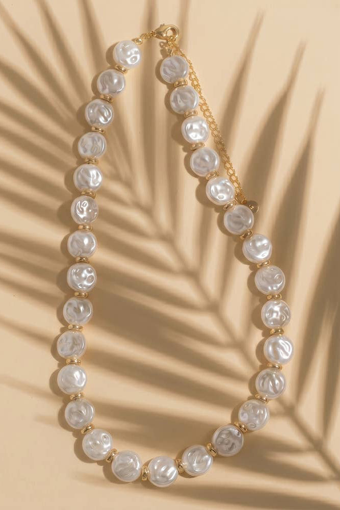 The Coin Pearl Beaded Station Necklace