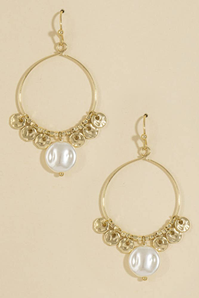 The Pearl And Charm Hoop Earrings