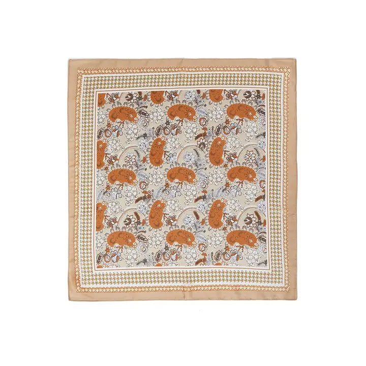 The Paisley & Houndstooth Satin Scarf