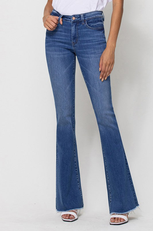 The Carolina Mid Rise Mini Flare Jeans