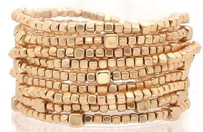The Matte Metal Beaded Stack Bracelets