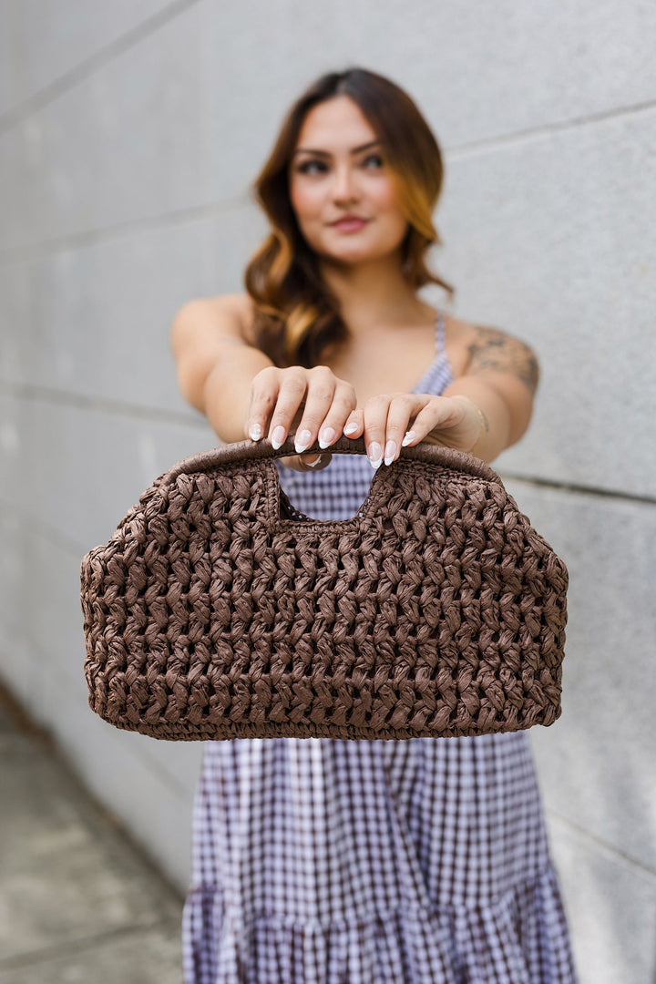The Abigail Handwoven Straw Clutch