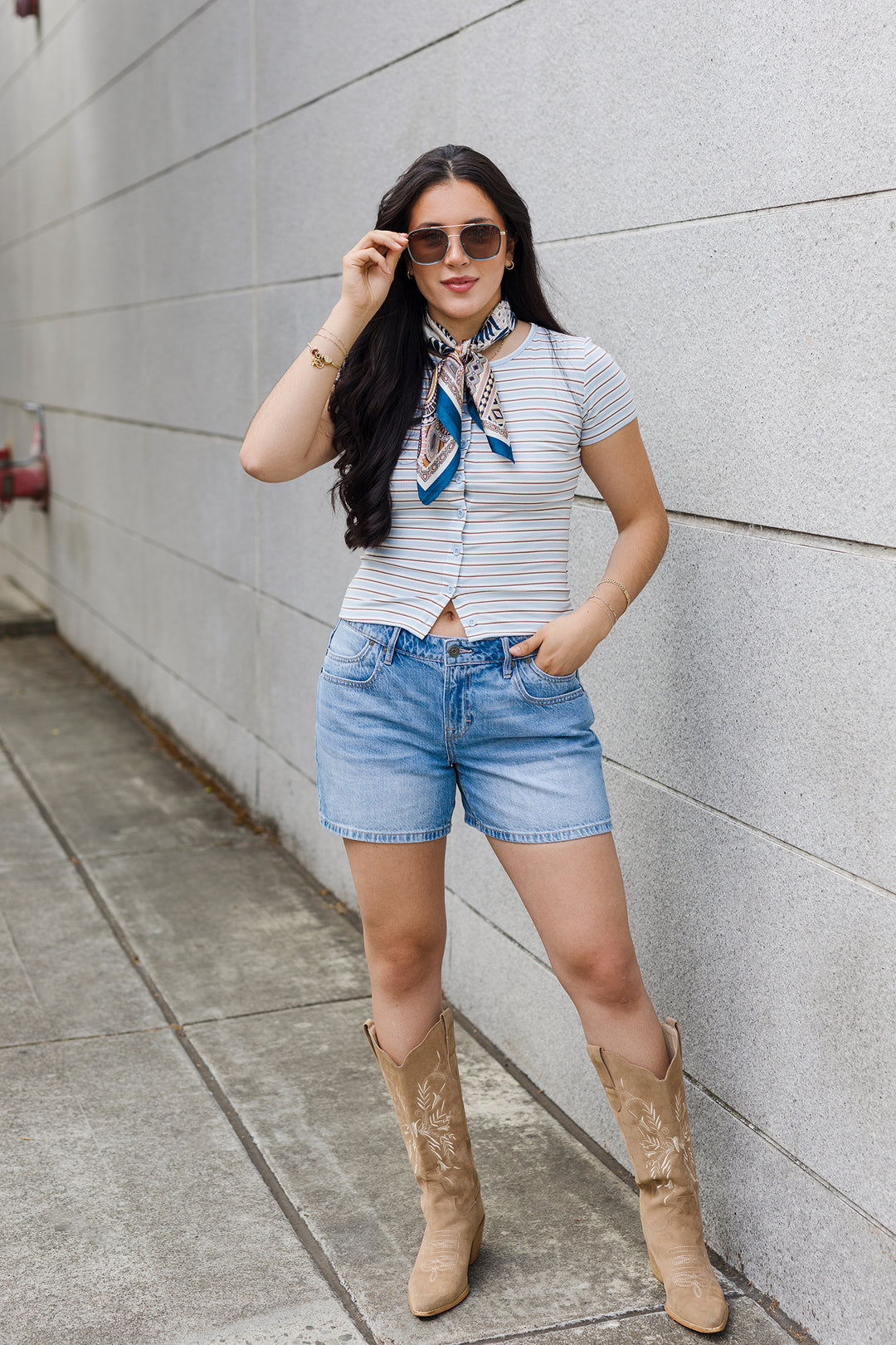 The Gelato Stripe Button Up Top