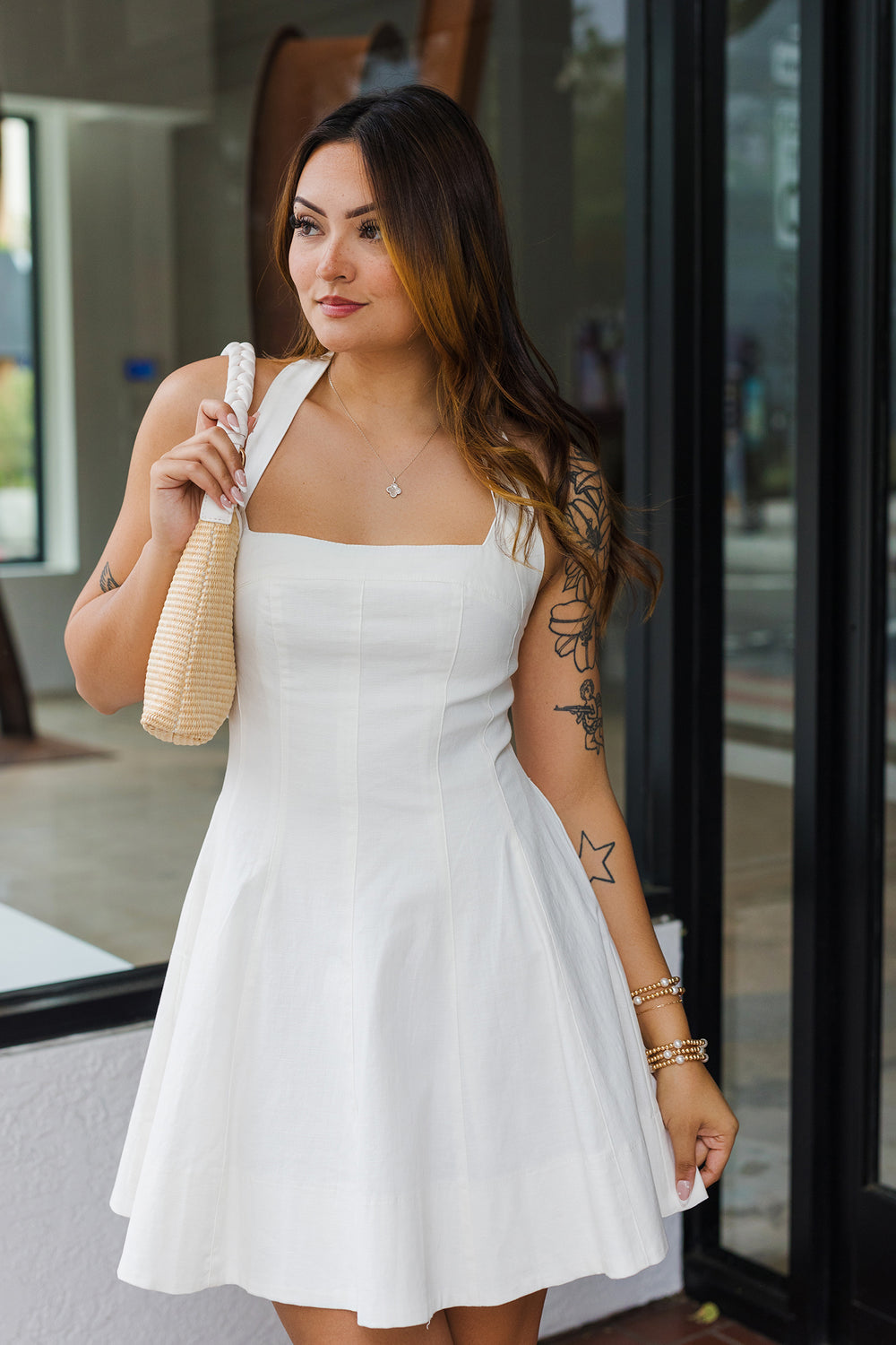 The Ivory Flare Mini Dress - Ivory Halter Flared Mini Dress Shoppe Miah The Ivory Flare Mini Dress - Ivory Halter Flared Mini Dress Shoppe Miah