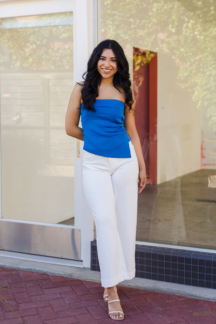 The Off-Center Stage Strapless Top