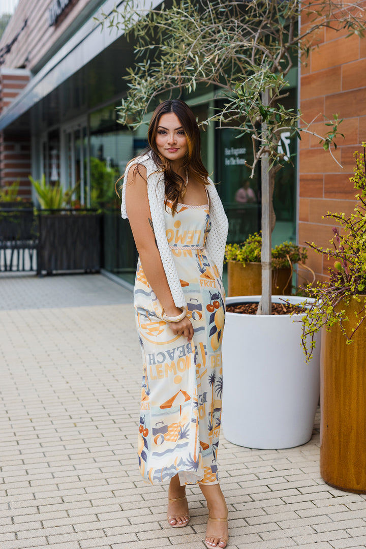 The Feeling Beachy Spaghetti Strap Midi Dress